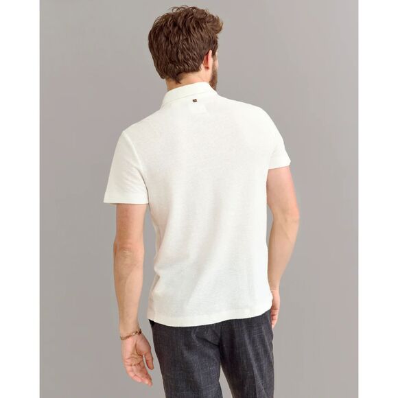 Billy Reid Hemp Cotton Twill Polo in White size Large Orig. $178 - Picture 3 of 8